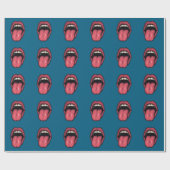 TONGUE LIPS FUNNY WRAPPING PAPER CADEAUPAPIER (Vlak)