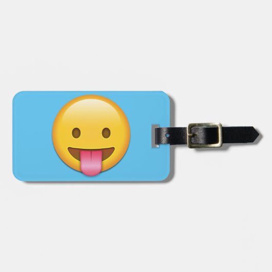 Tongue-out Cheeky Emoji Bagagelabel (Voorkant horizontaal)