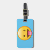 Tongue-out Cheeky Emoji Bagagelabel (Voorkant verticaal)