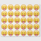 Tongue-out Cheeky Emoji Cadeaupapier (Vlak)