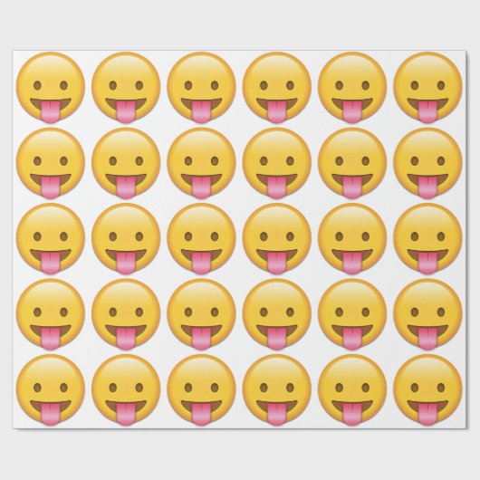 Tongue-out Cheeky Emoji Cadeaupapier (Vlak)