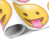 Tongue-out Cheeky Emoji Cadeaupapier (Rol Hoek)