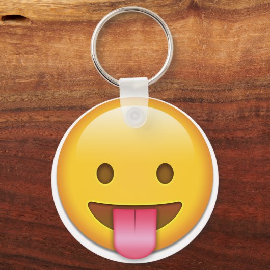 Tongue-out Cheeky Emoji Sleutelhanger (Voorkant)