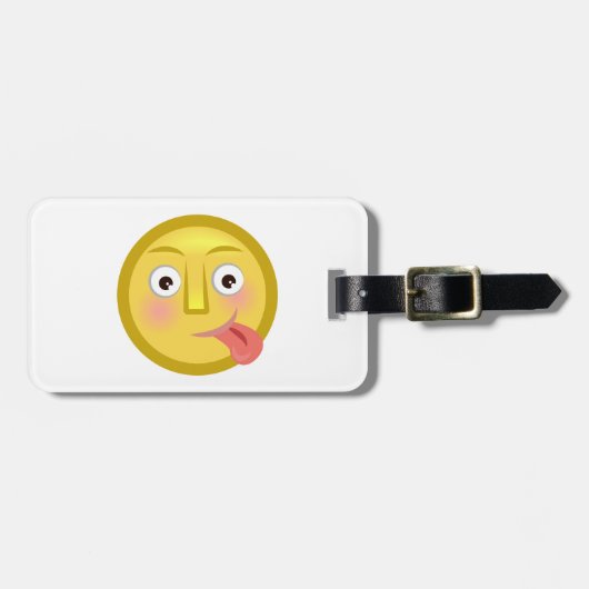 Tongue Out Emoji Funny Goofy Face Bagagelabel (Voorkant horizontaal)
