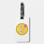 Tongue Out Emoji Funny Goofy Face Bagagelabel (Achterkant verticaal)