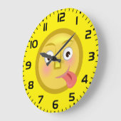 Tongue Out Emoji Funny Goofy Face Grote Klok (Hoek)