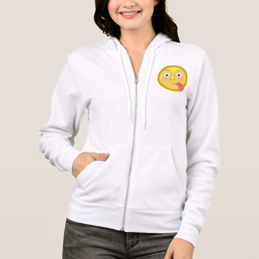 Tongue Out Emoji Funny Goofy Face Hoodie (Voorkant)