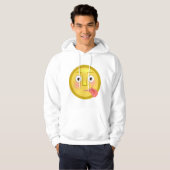 Tongue Out Emoji Funny Goofy Face Hoodie (Voorkant volledig)