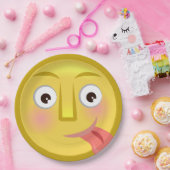 Tongue Out Emoji Funny Goofy Face Papieren Bordje (Feest)