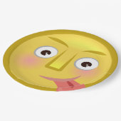 Tongue Out Emoji Funny Goofy Face Papieren Bordje (Gekanteld)