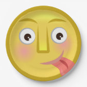 Tongue Out Emoji Funny Goofy Face Papieren Bordje (Voorkant)