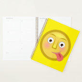 Tongue Out Emoji Funny Goofy Face Planner (Display)