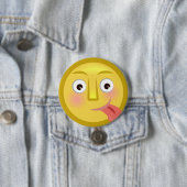 Tongue Out Emoji Funny Goofy Face Ronde Button 7,6 Cm (In situ)