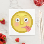 Tongue Out Emoji Funny Goofy Face Servet (Insitu)