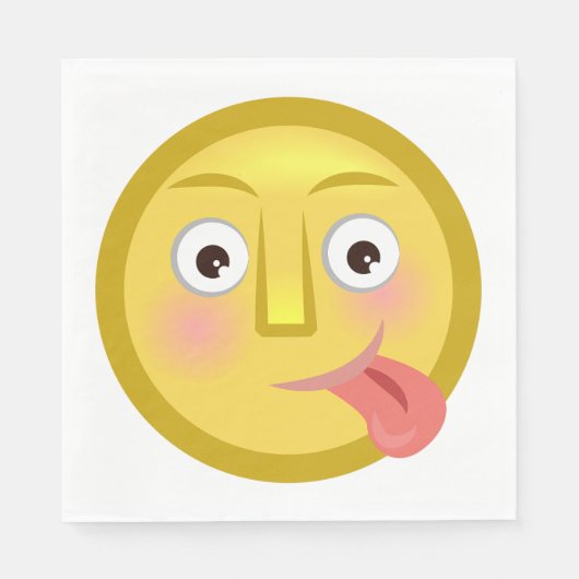 Tongue Out Emoji Funny Goofy Face Servet (Voorkant)