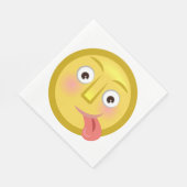 Tongue Out Emoji Funny Goofy Face Servet (Hoek)