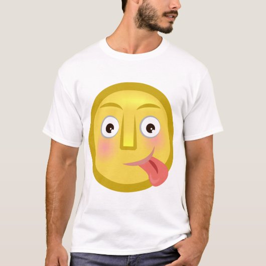 Tongue Out Emoji Funny Goofy Face T-shirt (Voorkant)