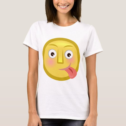 Tongue Out Emoji Funny Goofy Face T-shirt (Voorkant)