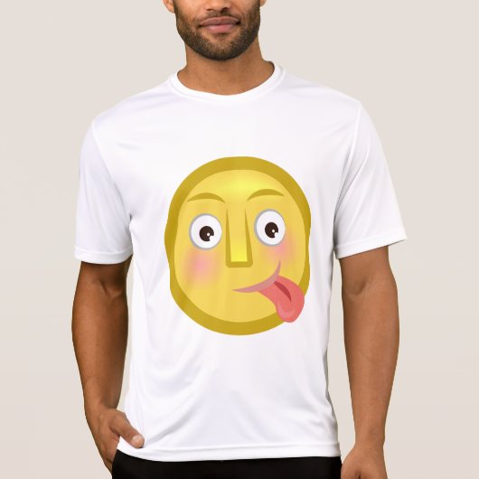 Tongue Out Emoji Funny Goofy Face T-shirt (Voorkant)