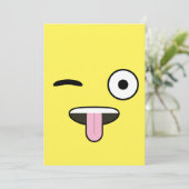 Tongue out Emoji Kaart (Staand voorkant)