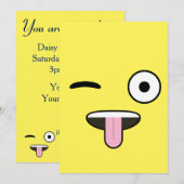 Tongue out Emoji Kaart (Voorkant / Achterkant)