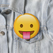 Tongue-out Emoji Ronde Button 4,0 Cm (In situ)