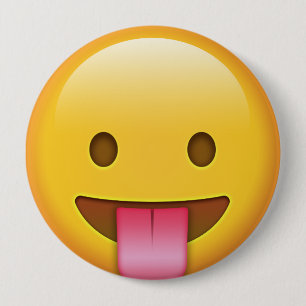 Tongue-out Emoji Ronde Button 4,0 Cm
