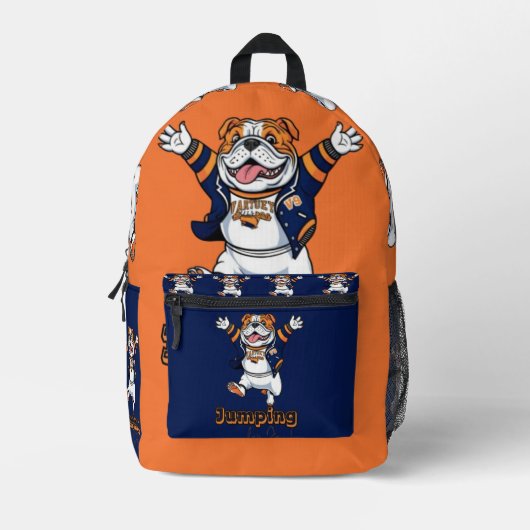 Tongue Out Fun | Speels Bulldog ontwerp Bedrukte Rugzak (Voorkant)