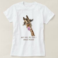 Tongue Out Giraffe Funny T-shirt - Aangepaste teks