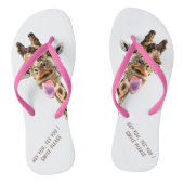 Tongue Out Giraffe Teenslippers Fun Smile (Voetbed)