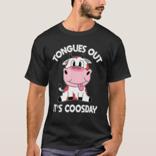 Tongue Out Koe Tongues Uit Het Is Coosday Grappen T-shirt