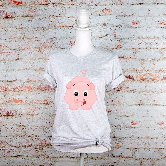 Tongue Out Pink Piggy T-shirt