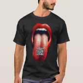 Tongue Out QR Code Social Media T-shirt (Voorkant)