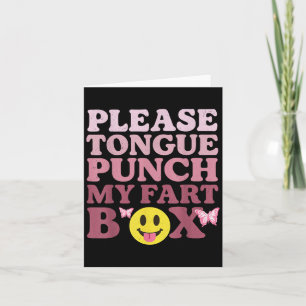 Tongue Punch My Fart Box Funny Kawaii Quote Kaart