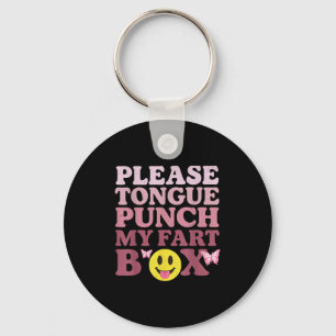 Tongue Punch My Fart Box Funny Kawaii Quote Sleutelhanger