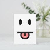 Tongue Sticking Out Face Briefkaart (Staand voorkant)