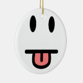 Tongue Sticking Out Face Keramisch Ornament (Rechts)