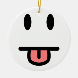 Tongue Sticking Out Face Keramisch Ornament