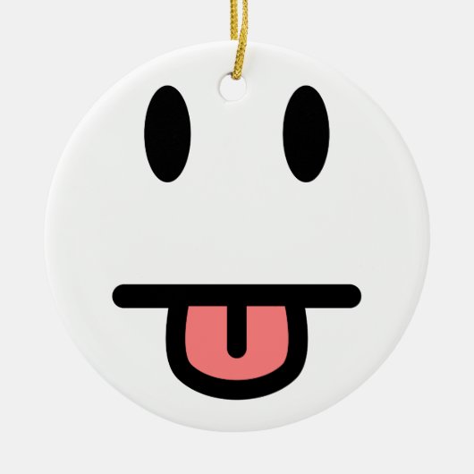 Tongue Sticking Out Face Keramisch Ornament (Voorkant)
