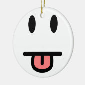 Tongue Sticking Out Face Keramisch Ornament (Links)
