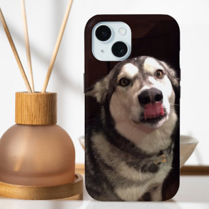 Tongue Teasing Alaskan Malamute Photogram iPhone 15 Case