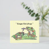 " Tongue Tied Frogs " Briefkaart (Staand voorkant)