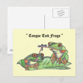 " Tongue Tied Frogs " Briefkaart (Voorkant / Achterkant)
