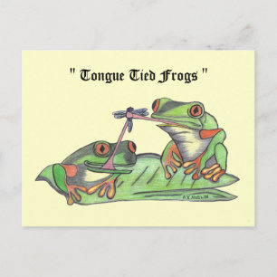 " Tongue Tied Frogs " Briefkaart