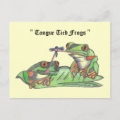 " Tongue Tied Frogs " Briefkaart (Voorkant)