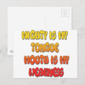 Tongue Tied: Grappige Tong Quote Kleurrijke Tekst  Briefkaart (Voorkant / Achterkant)