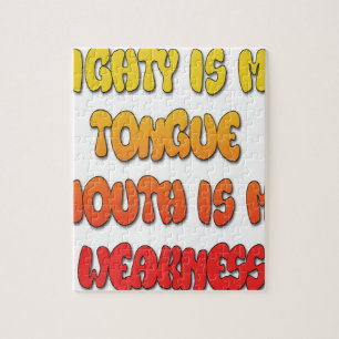 Tongue Tied: Grappige Tong Quote Kleurrijke Tekst  Legpuzzel