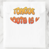 Tongue Tied: Grappige Tong Quote Kleurrijke Tekst Ovale Sticker (Tas)