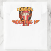 Tongue Tied: Grappige Tong Quote Kleurrijke Tekst  Ovale Sticker (Tas)