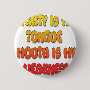 Tongue Tied: Grappige Tong Quote Kleurrijke Tekst Ronde Button 5,7 Cm